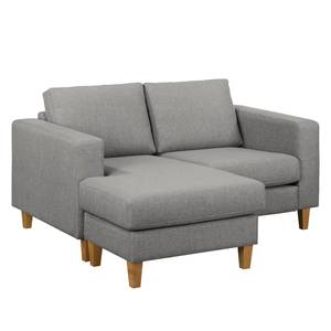 Ecksofa MAISON 1-Sitzer mit Longchair Webstoff Inas: Platin - Longchair davorstehend links