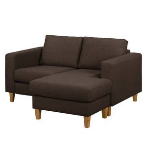 Ecksofa MAISON 1-Sitzer mit Longchair Webstoff - Webstoff Inas: Braun - Longchair davorstehend rechts