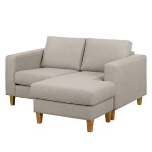 Ecksofa MAISON 1-Sitzer mit Longchair Webstoff - Webstoff Inas: Cappuccino - Longchair davorstehend rechts