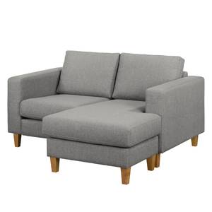 Ecksofa MAISON 1-Sitzer mit Longchair Webstoff - Webstoff Inas: Platin - Longchair davorstehend rechts