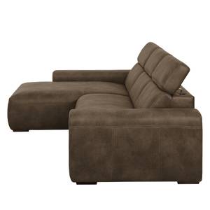 Ecksofa Malvern I Antiklederlook Braun - Textil - 280 x 93 x 174 cm