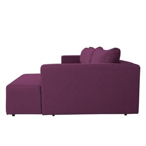 Ecksofa Mandalay II (mit Schlaffunktion) Webstoff - Stoff Zahira: Aubergine - Ottomane davorstehend rechts