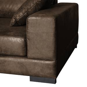 Ecksofa Mandor Antiklederlook Braun - Longchair davorstehend links