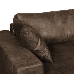 Ecksofa Mandor Antiklederlook Braun - Longchair davorstehend links