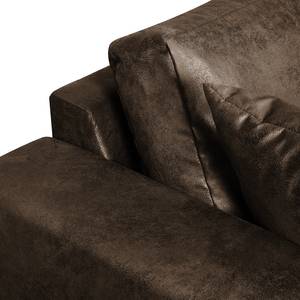 Ecksofa Mandor Antiklederlook Braun - Longchair davorstehend links