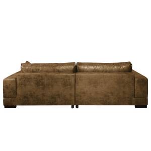 Ecksofa Mandor Antiklederlook Cognac - Longchair davorstehend links