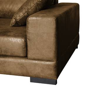 Ecksofa Mandor Antiklederlook Cognac - Longchair davorstehend links