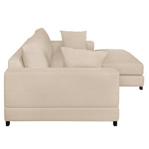 Ecksofa Mandor Strukturstoff Cappuccino - Longchair davorstehend rechts