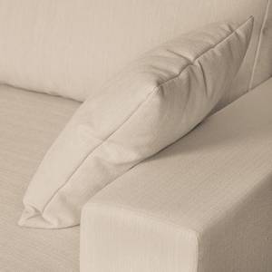 Ecksofa Mandor Strukturstoff Cappuccino - Longchair davorstehend rechts