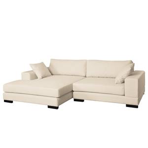 Ecksofa Mandor Strukturstoff Creme - Longchair davorstehend links