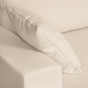 Ecksofa Mandor Strukturstoff Creme - Longchair davorstehend links