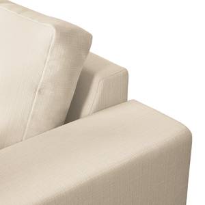 Ecksofa Mandor Strukturstoff Creme - Longchair davorstehend rechts