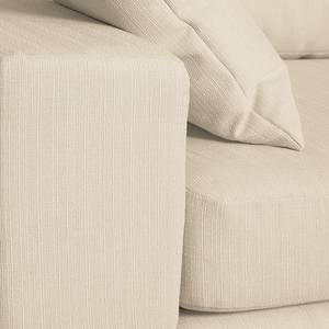 Ecksofa Mandor Strukturstoff Creme - Longchair davorstehend rechts