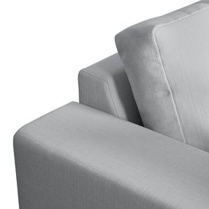 Ecksofa Mandor Strukturstoff Silbergrau - Longchair davorstehend links