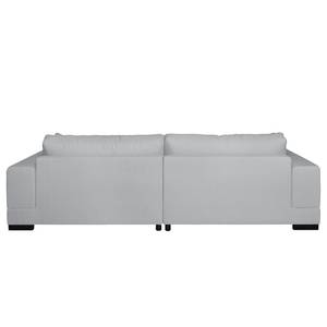 Ecksofa Mandor Strukturstoff Silbergrau - Longchair davorstehend rechts