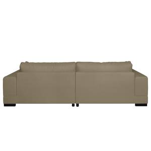 Ecksofa Mandor Strukturstoff Taupe - Longchair davorstehend rechts