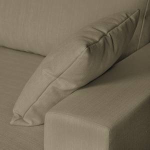 Ecksofa Mandor Strukturstoff Taupe - Longchair davorstehend rechts