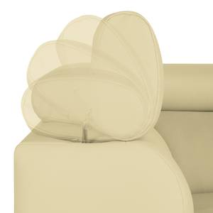 Canapé d'angle Manono Cuir véritable / Imitation cuir - Blanc crème - Méridienne courte à gauche (vue de face) - Sans fonction