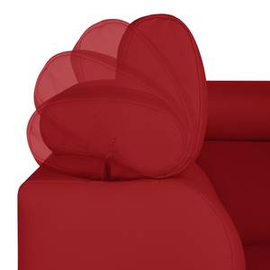 Ecksofa Manono Echtleder / Kunstleder Rot - Longchair davorstehend links - Keine Funktion