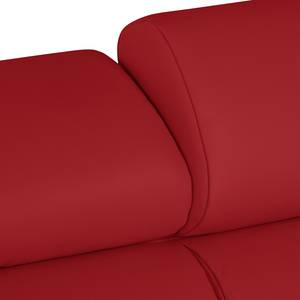 Ecksofa Manono Echtleder / Kunstleder Rot - Longchair davorstehend links - Keine Funktion