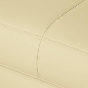 Canapé d'angle Manono Cuir véritable / Imitation cuir - Blanc crème - Méridienne courte à droite (vue de face) - Fonction couchage