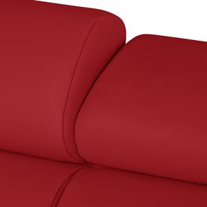Canapé d'angle Manono Cuir véritable / Imitation cuir - Rouge - Méridienne courte à droite (vue de face) - Fonction couchage