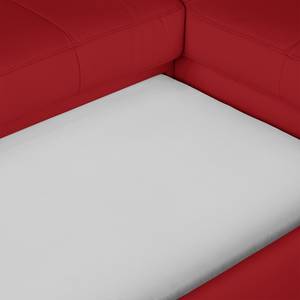 Canapé d'angle Manono Cuir véritable / Imitation cuir - Rouge - Méridienne courte à droite (vue de face) - Fonction couchage