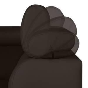 Canapé d'angle Manono Cuir véritable / Imitation cuir - Marron foncé - Méridienne courte à droite (vue de face) - Sans fonction