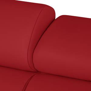 Ecksofa Manono Echtleder / Kunstleder Rot - Longchair davorstehend rechts - Keine Funktion