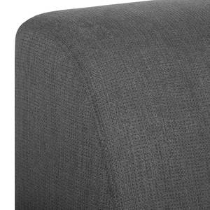 Boxspring-Ecksofa Maradi Webstoff Dunkelgrau - Longchair davorstehend rechts - Sitztiefenverstellung