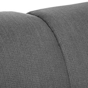 Boxspring-Ecksofa Maradi Webstoff Dunkelgrau - Longchair davorstehend rechts - Sitztiefenverstellung