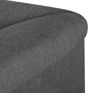 Boxspring-Ecksofa Maradi Webstoff Dunkelgrau - Longchair davorstehend rechts - Sitztiefenverstellung