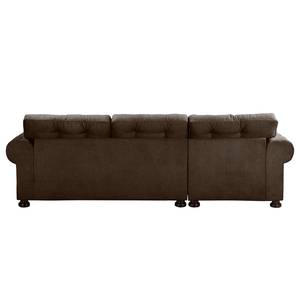 Ecksofa Marau Microfaser - Braun - Longchair davorstehend links