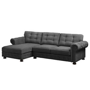 Ecksofa Marau Microfaser - Dunkelgrau - Longchair davorstehend links