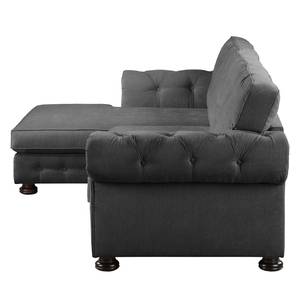 Ecksofa Marau Microfaser - Dunkelgrau - Longchair davorstehend links