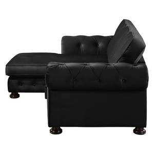 Ecksofa Marau Samt - Anthrazit - Longchair davorstehend links