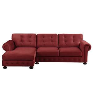 Ecksofa Marau Samt - Rot - Longchair davorstehend links