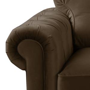 Ecksofa Marau Samt - Braun - Longchair davorstehend rechts