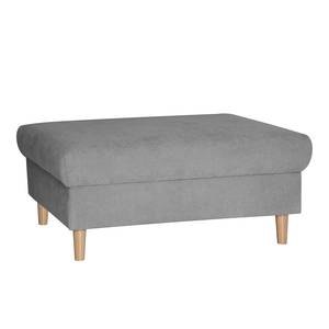 Ecksofa Margate Microfaser Grau - Longchair davorstehend links - Mit Hocker