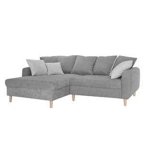 Ecksofa Margate Microfaser Microfaser - Grau - Longchair davorstehend links - Ohne Hocker