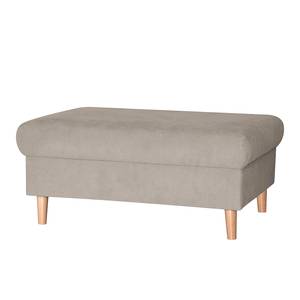 Ecksofa Margate Microfaser Taupe - Longchair davorstehend rechts - Mit Hocker