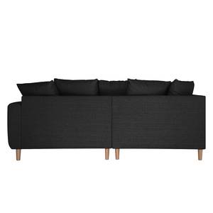 Ecksofa Margate Webstoff Anthrazit - Ottomane davorstehend links - Mit Hocker