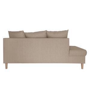 Ecksofa Margate Webstoff Beige - Ottomane davorstehend links - Ohne Hocker