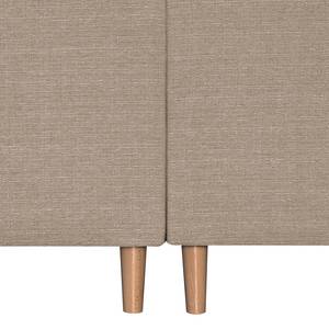 Ecksofa Margate Webstoff Webstoff - Beige - Ottomane davorstehend links - Ohne Hocker