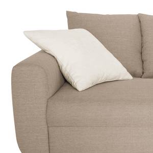 Ecksofa Margate Webstoff Beige - Ottomane davorstehend rechts - Mit Hocker