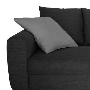 Ecksofa Margate Webstoff Webstoff - Anthrazit - Ottomane davorstehend rechts - Ohne Hocker