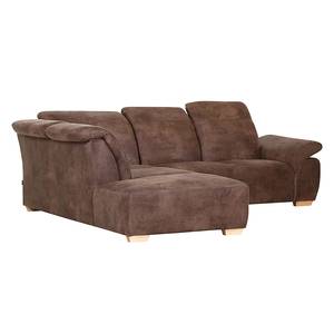 Ecksofa Marge Microfaser Microfaser - Braun - Longchair davorstehend links