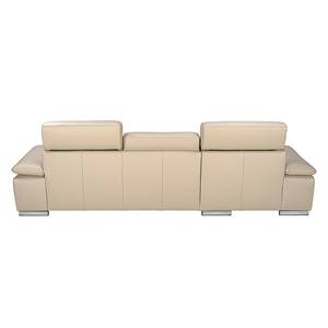 Ecksofa Masca II Echtleder Beige - Longchair davorstehend links - Schlaffunktion