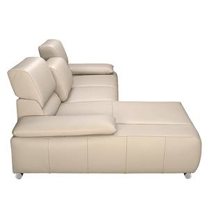 Hoekbank Masca II echt leer - Beige - Longchair vooraanzicht links - Geen functie