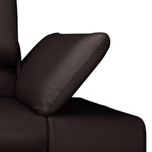 Ecksofa Masca II Echtleder Mokka - Longchair davorstehend links - Keine Funktion